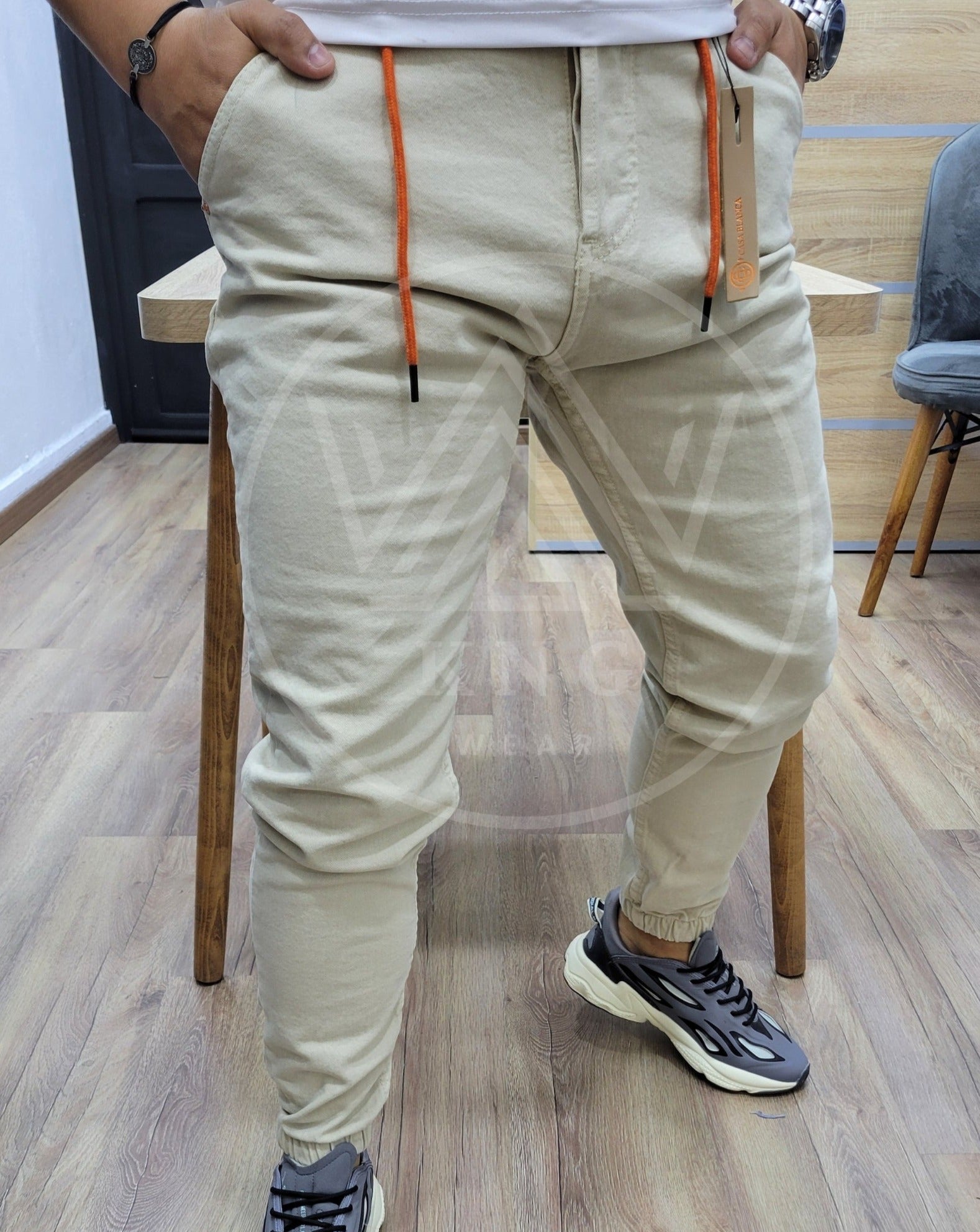 Pantalon Jogger Slim Fit BEIGE – KNG WEAR