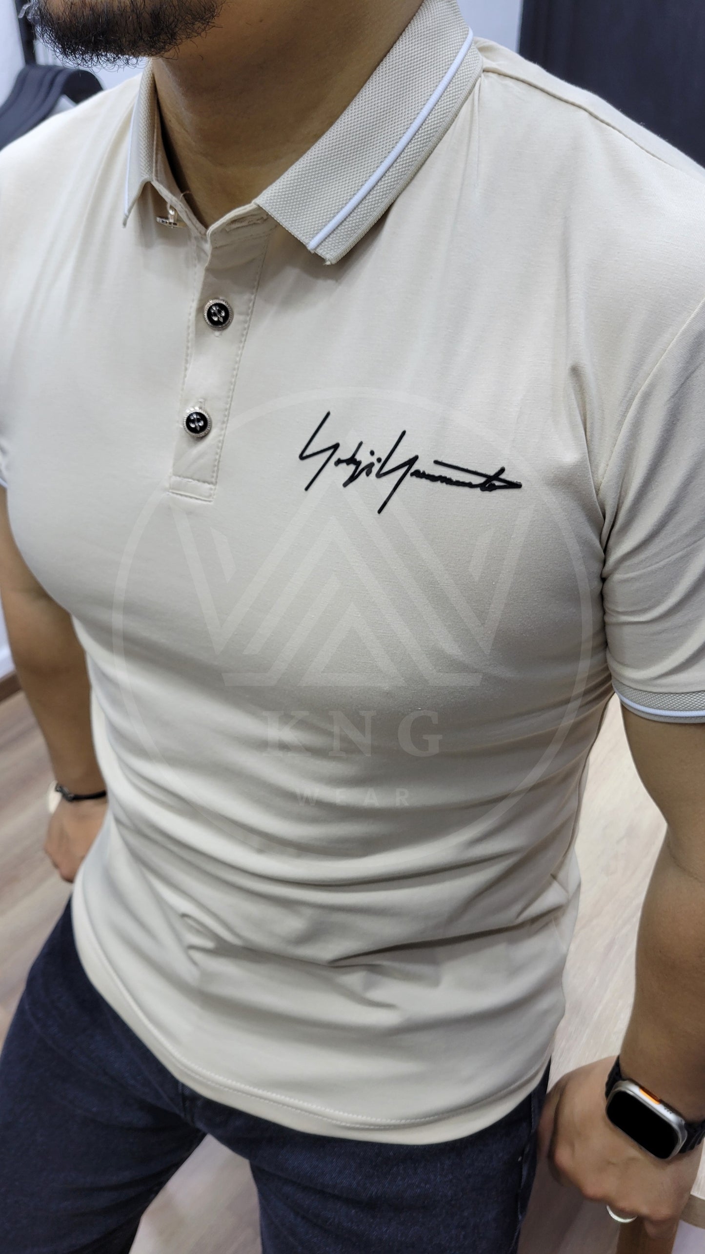 T-Shirt 03 - Col Polo Beige