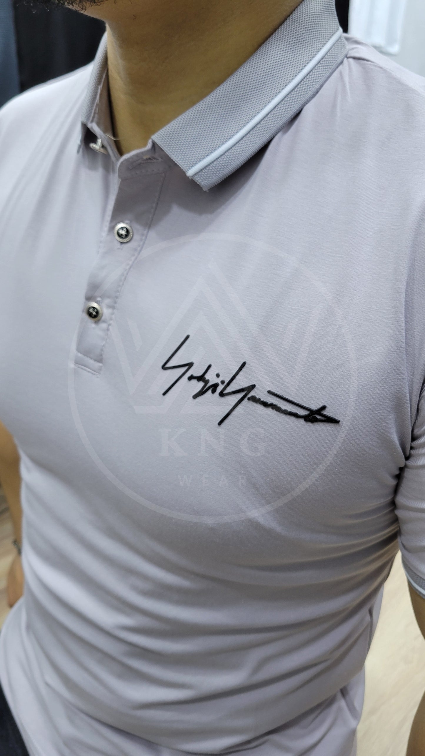 T-Shirt 03 - Col Polo Gris