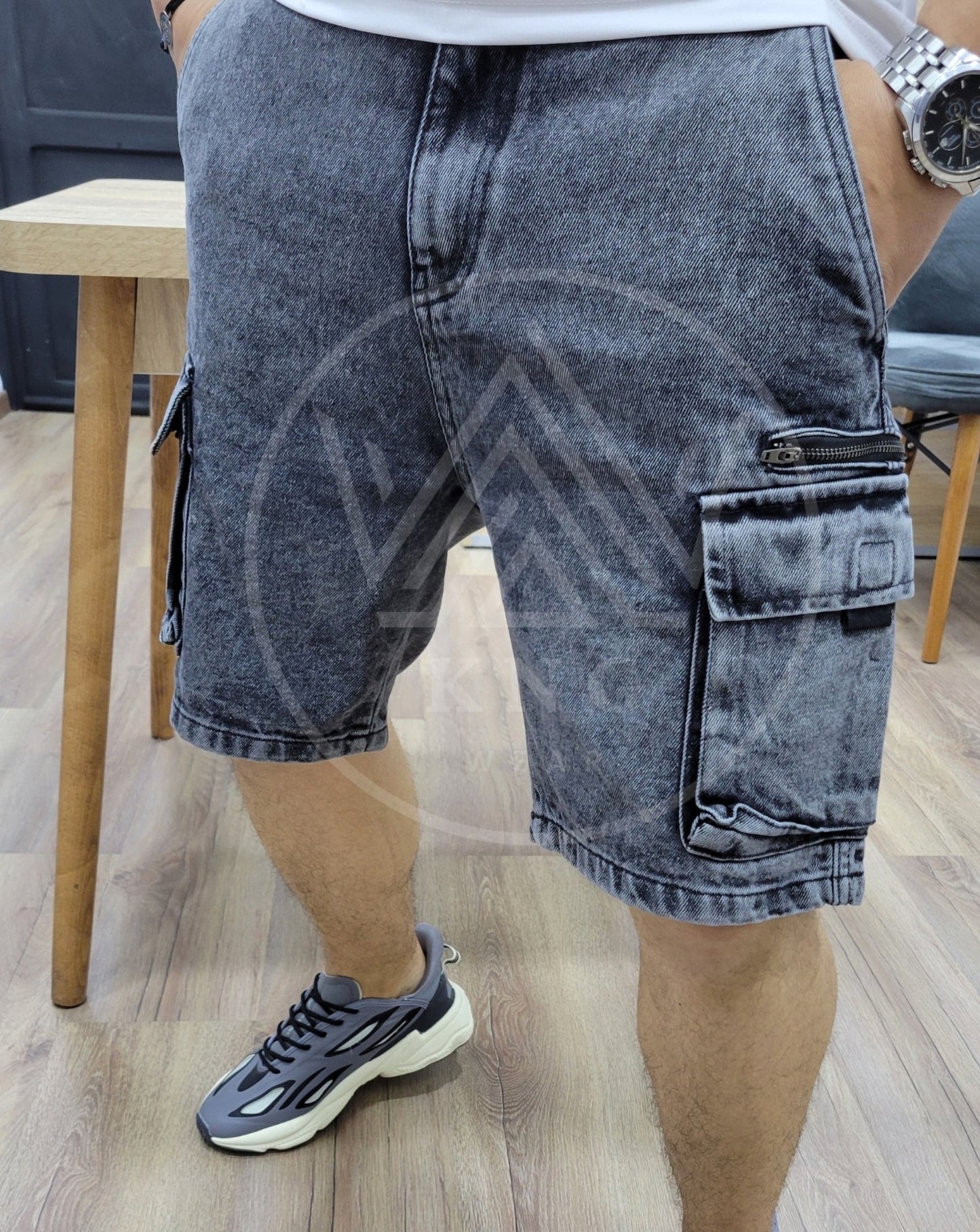 Short Para - GRIS CLAIR ZIP