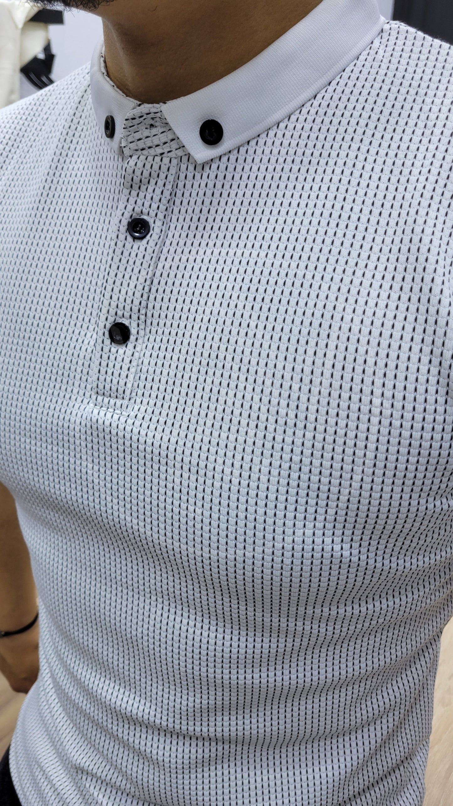 T-Shirt 02 - Col Polo Blanc