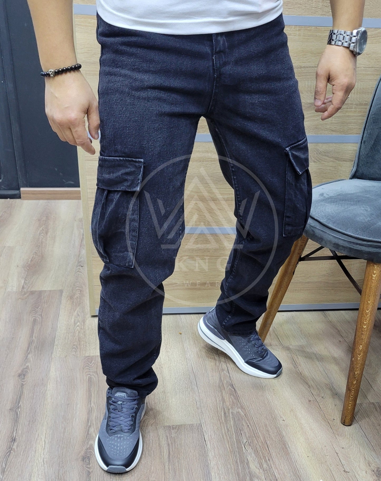 CARGO JEAN REGULAR OVER M2 - GRIS NOIR