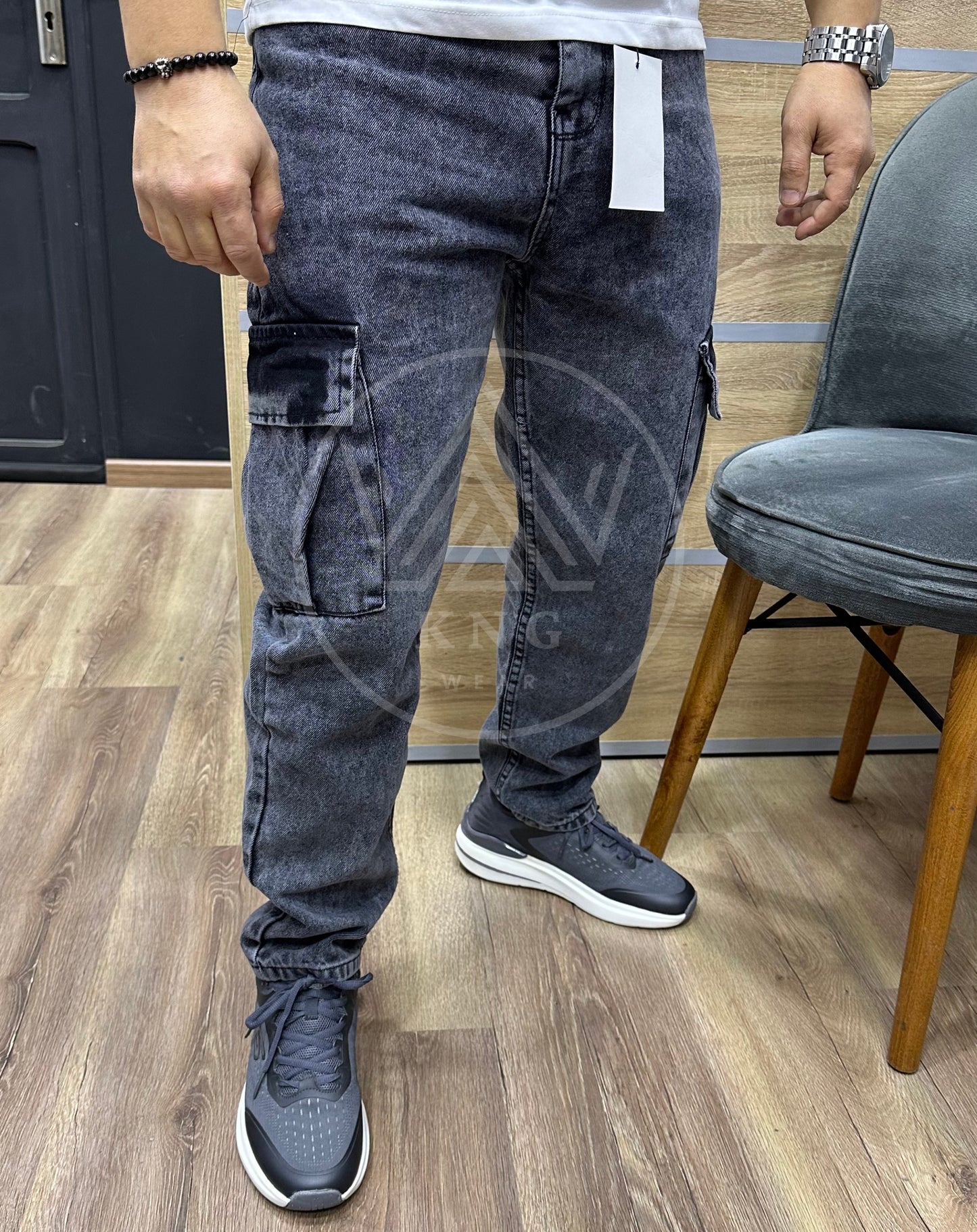 CARGO JEAN REGULAR OVER M2 - GRIS SNOW