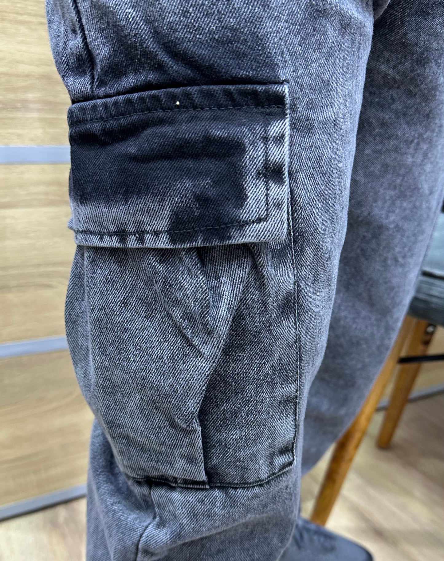 CARGO JEAN REGULAR OVER M2 - GRIS SNOW