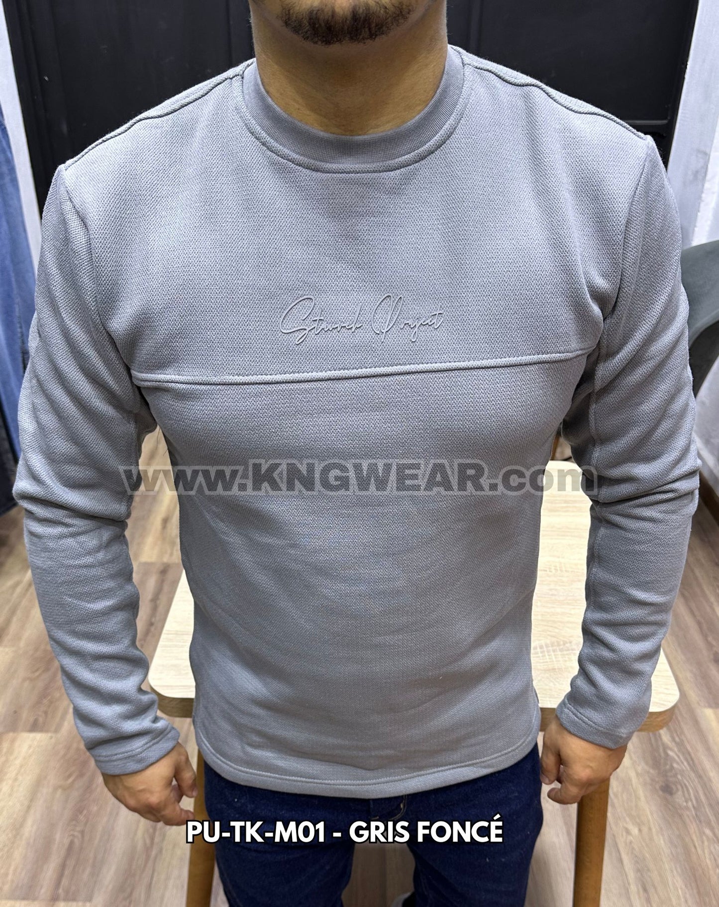 PULL STUCK PROJECT PU-TK-M01 - GRIS FONCÉ 🇹🇷