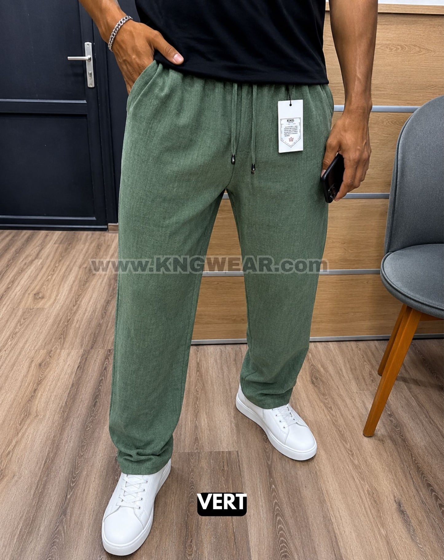 Pantalon Lin - VERT