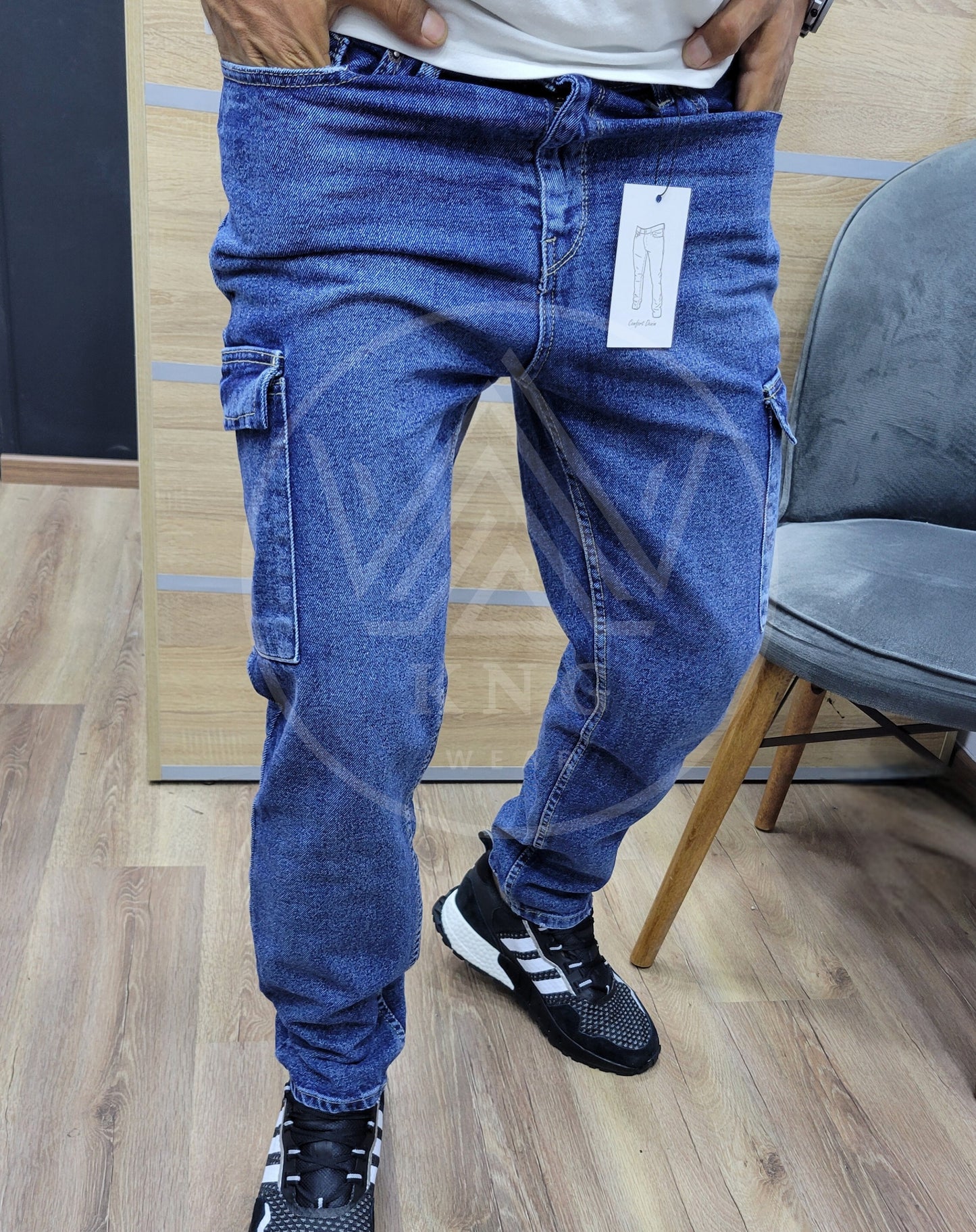 CARGO JEAN M7 - BLEU FONCÉ (Fixe)