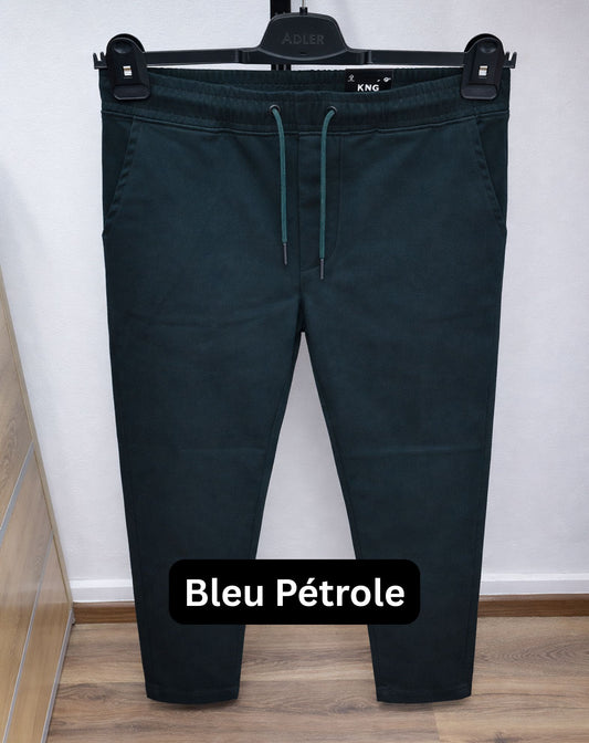 Pantalon Chino Confort Stretch - BLEU PÉTROLE