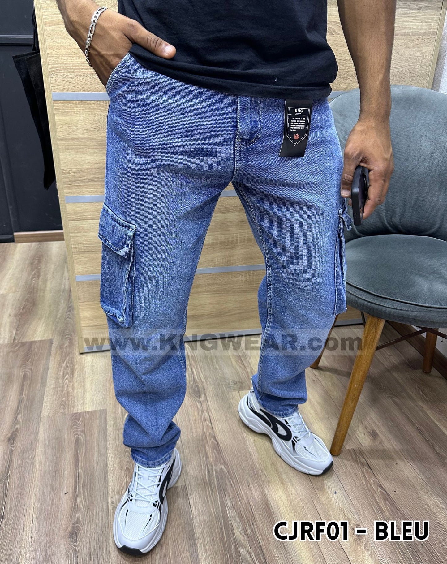 CARGO JEAN RELAXED FIT CJRF01 - BLEU