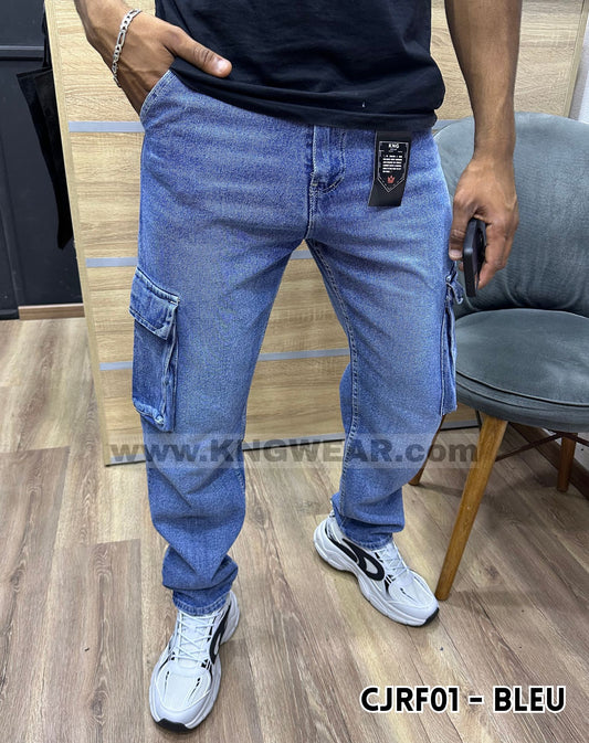 CARGO JEAN RELAXED FIT CJRF01 - BLEU