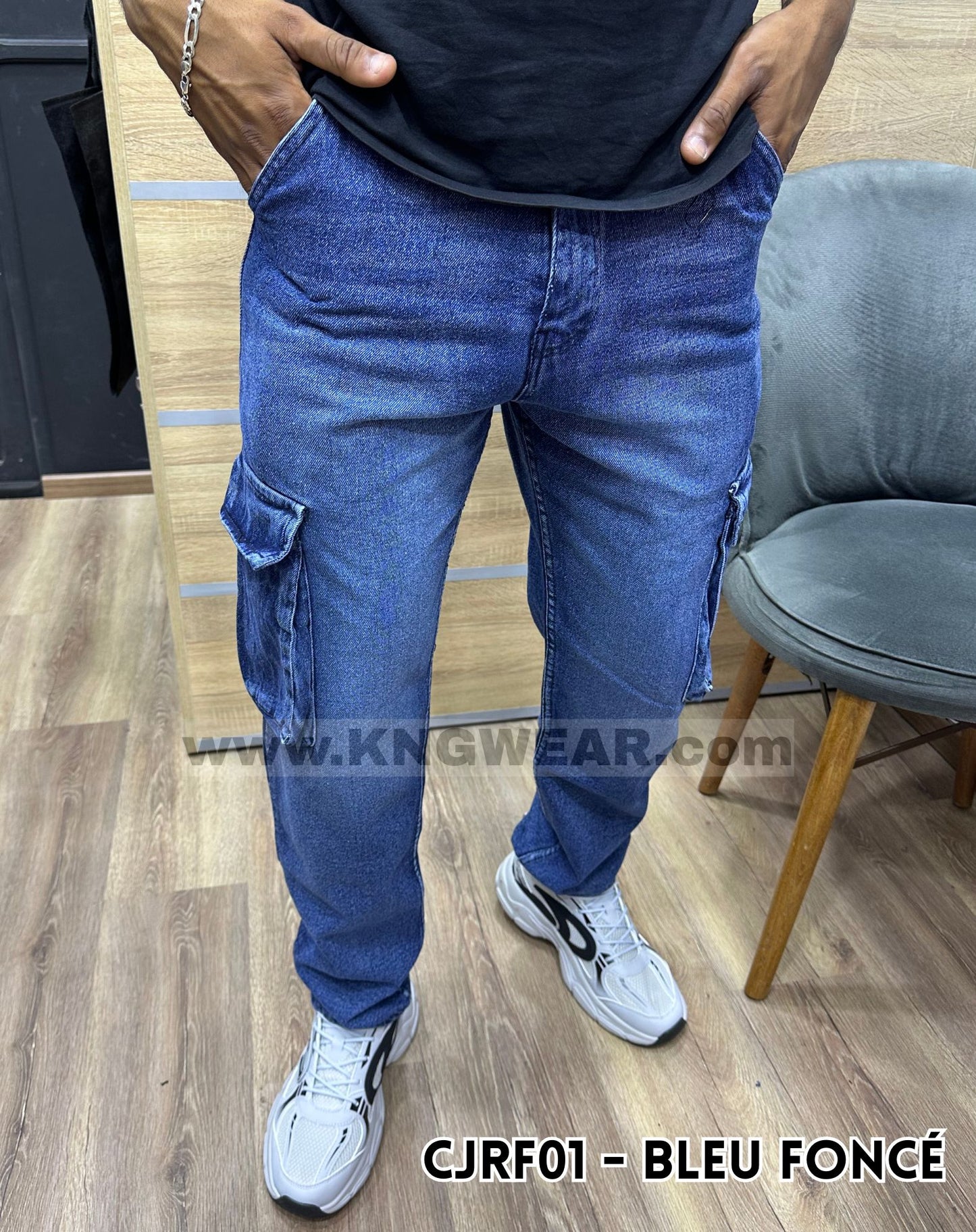 CARGO JEAN RELAXED FIT CJRF01 - BLEU FONCÉ