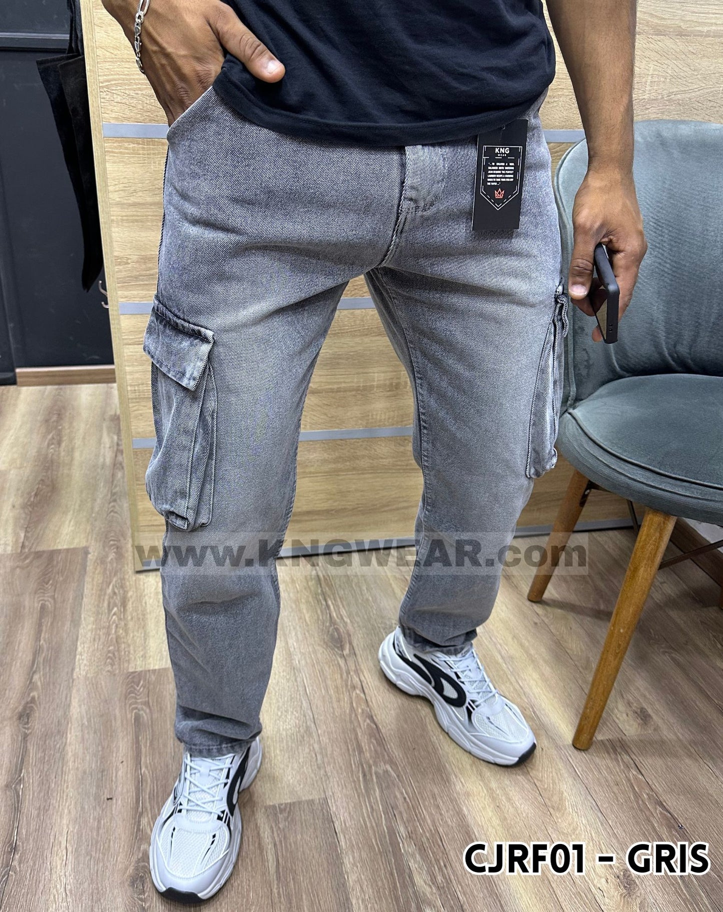 CARGO JEAN RELAXED FIT CJRF01 - GRIS