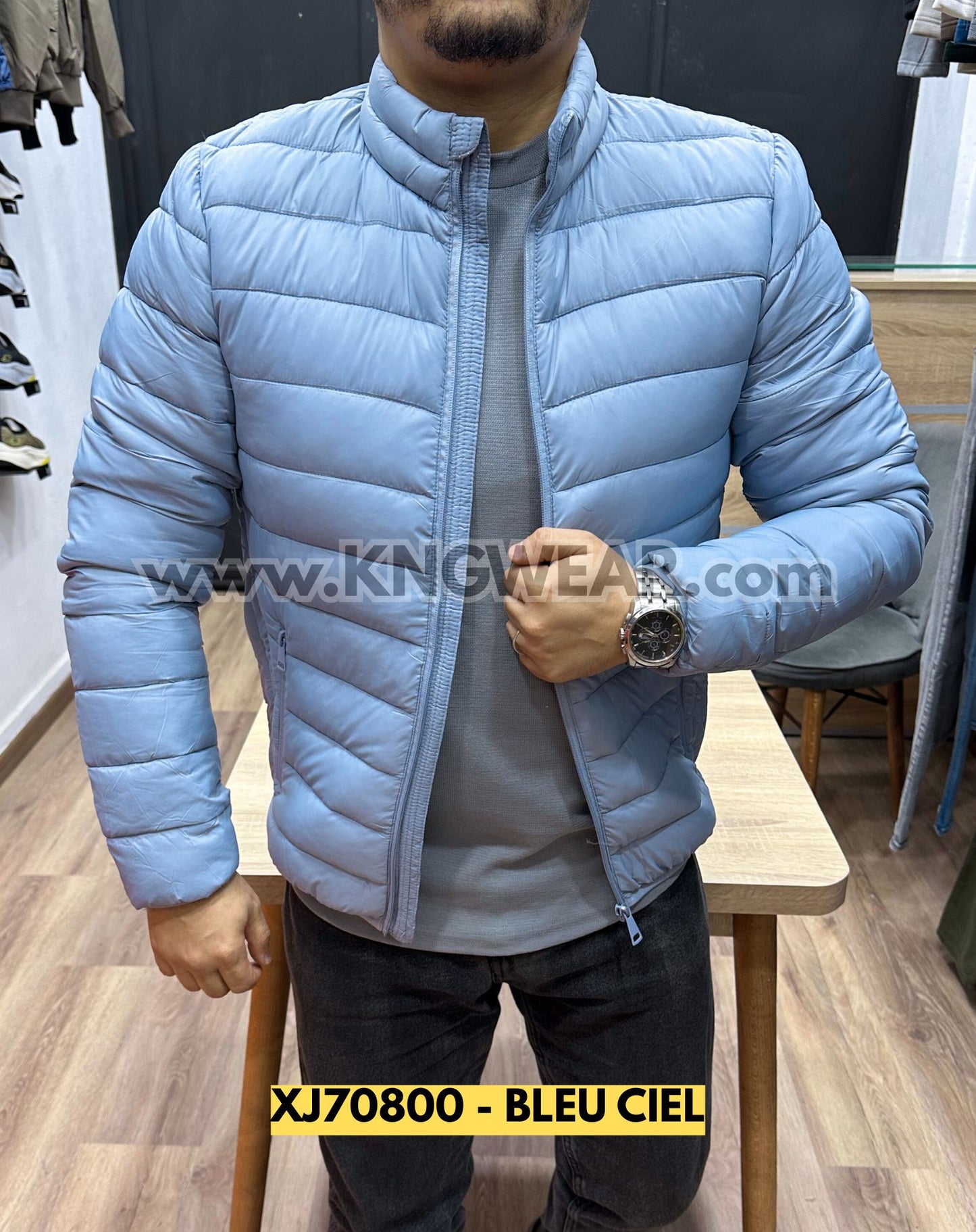 DOUDOUNE OVERSIZE XJ70800 - BLEU CIEL