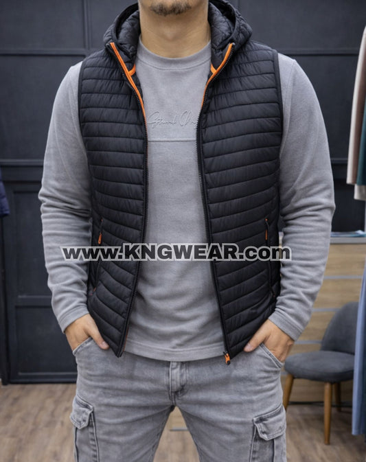 GILET CAPUCHE 98512 - NOIR