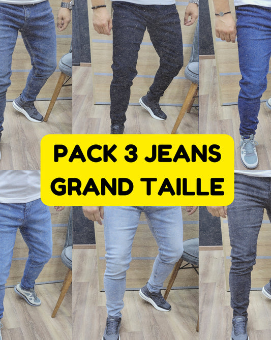 PACK 3 JEANS GRAND TAILLE