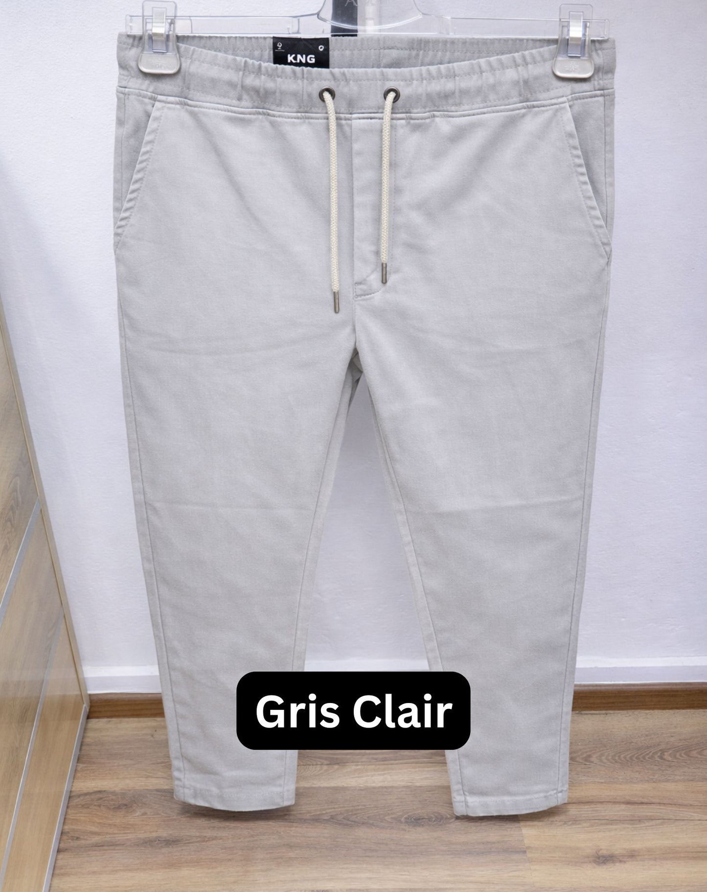 Pantalon Chino Confort Stretch - Gris Clair