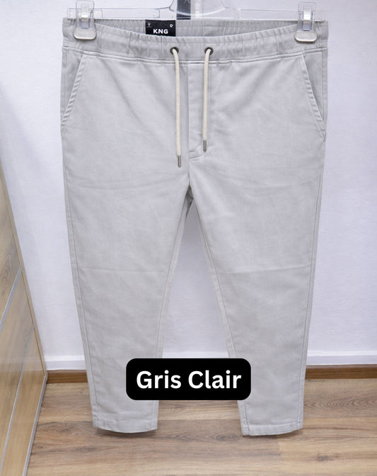 Pantalon Chino Confort Stretch - Gris Clair