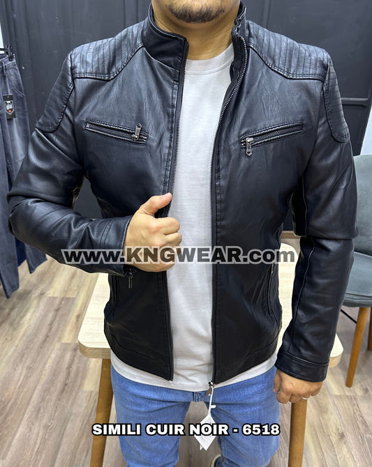 JACKET SIMILI CUIR 6518 - NOIR