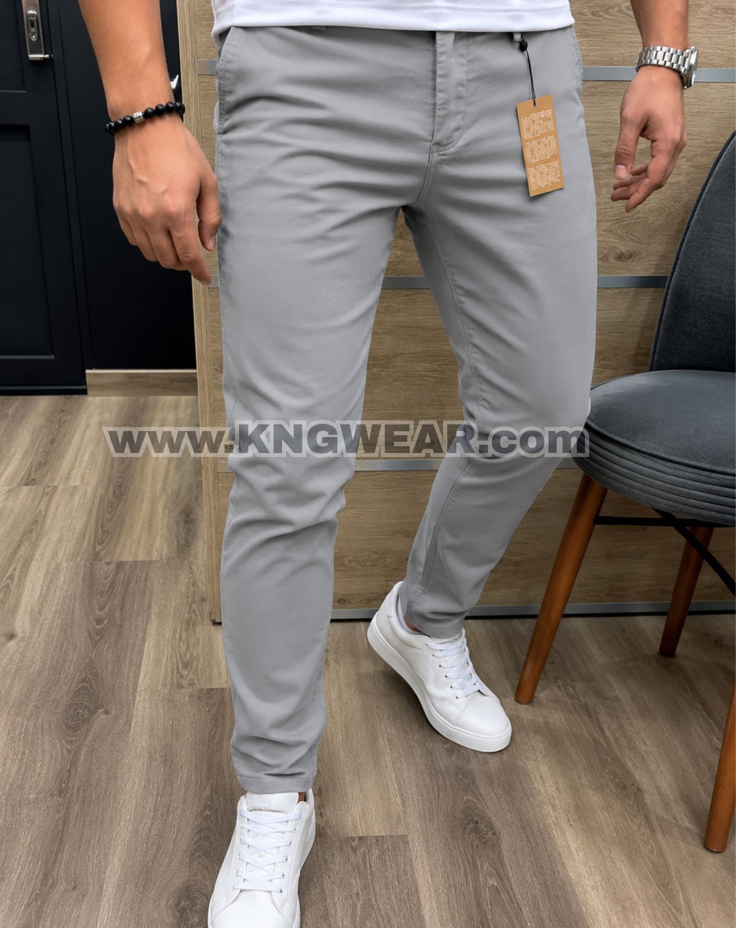 Pantalon Toile Stretch - GRIS