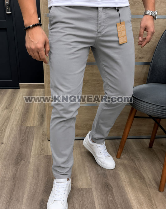 Pantalon Toile Stretch - GRIS