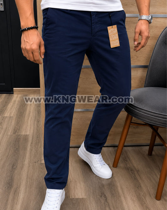 Pantalon Toile Stretch - BLEU