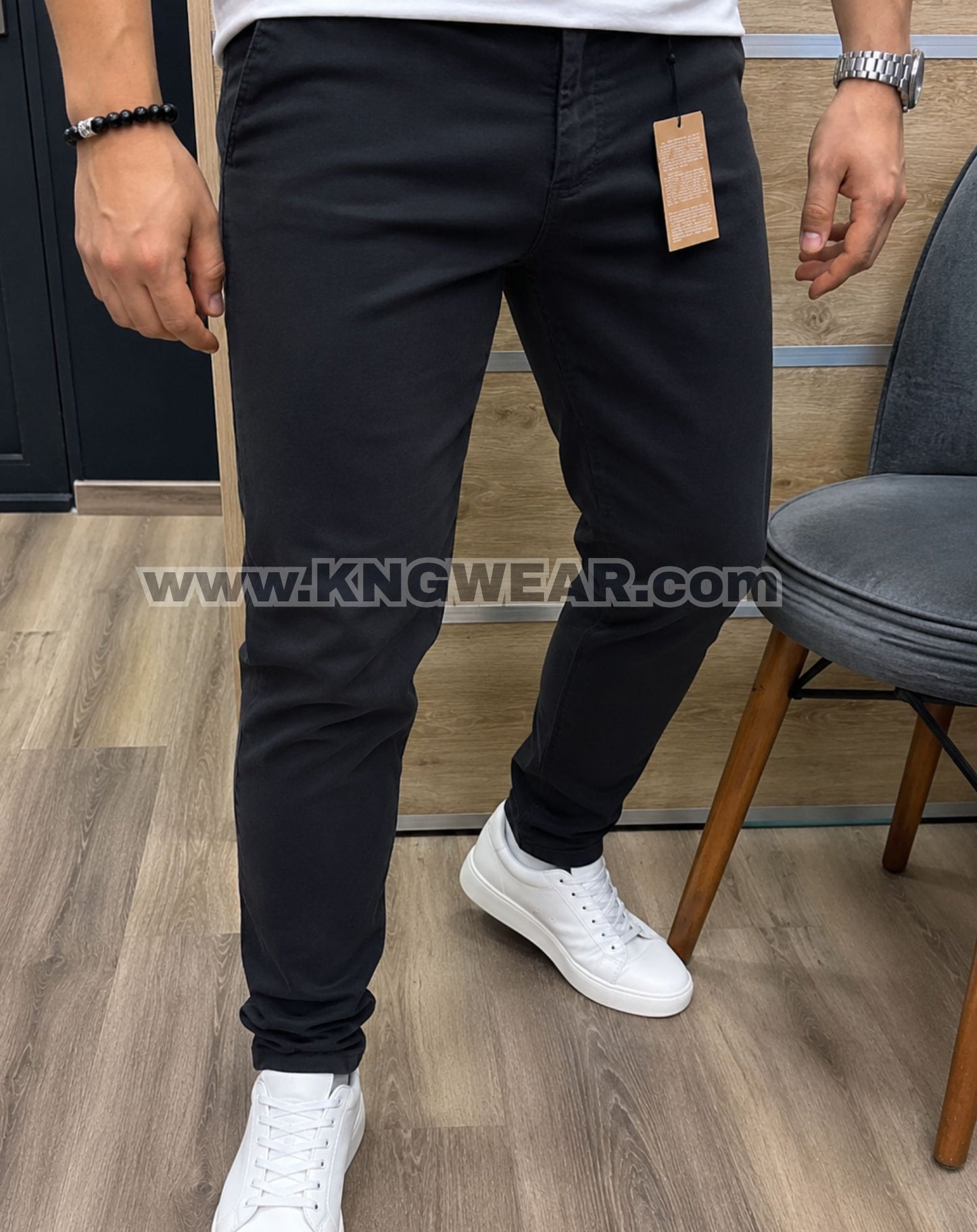 Pantalon Toile Stretch - NOIR