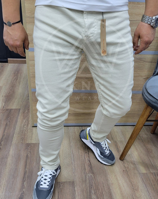 Pantalon TOILE SLIM - BEIGE