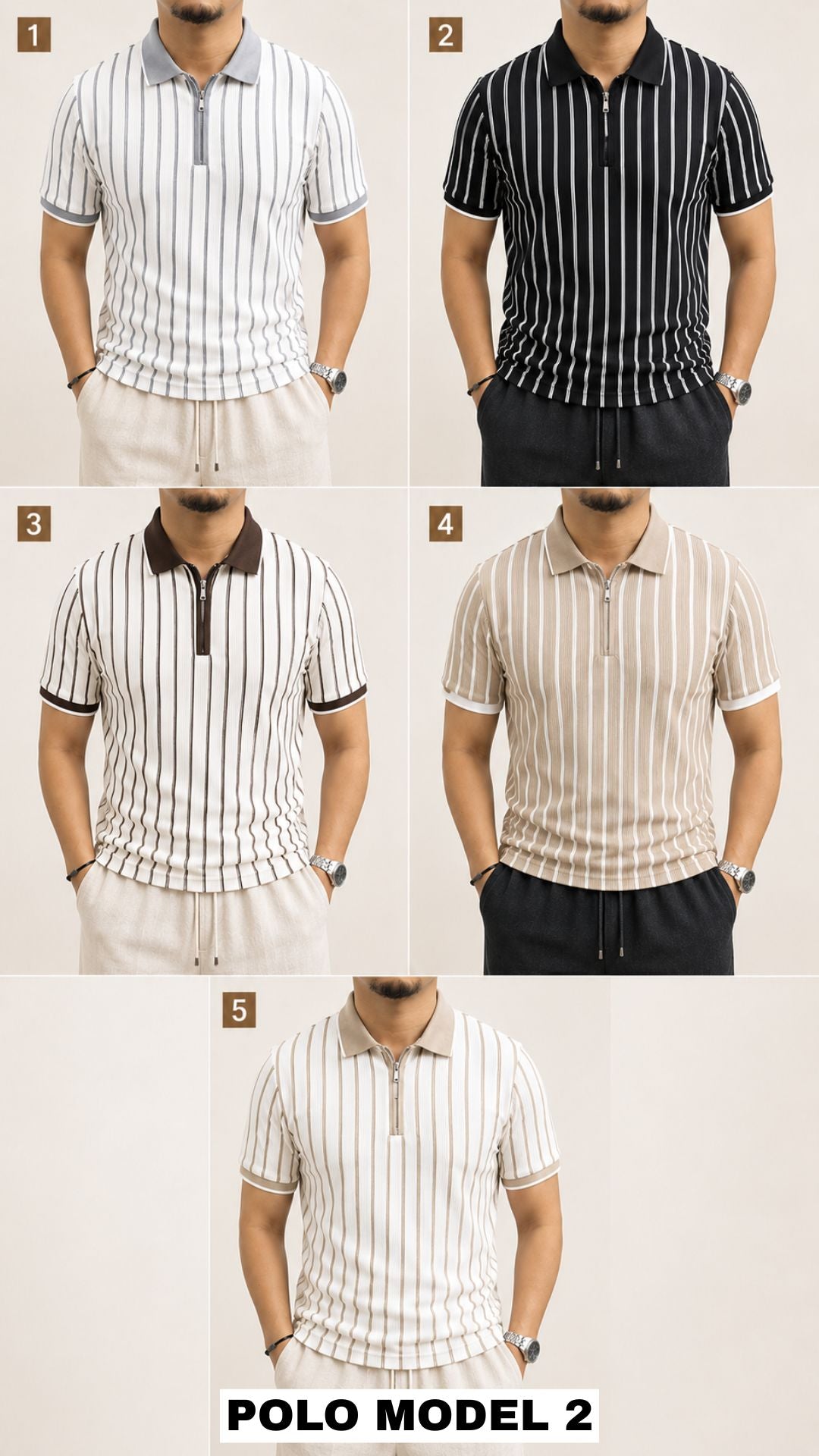 Pantalon Lin + T-Shirt Col Polo 350 DH