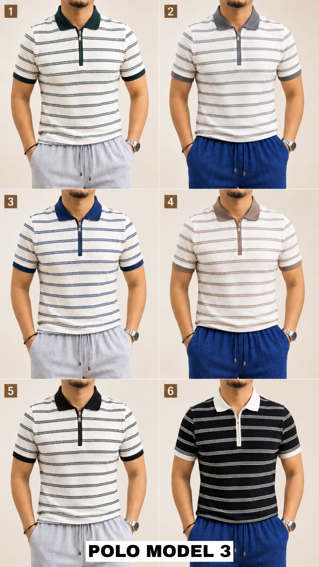 Pantalon Lin + T-Shirt Col Polo 350 DH