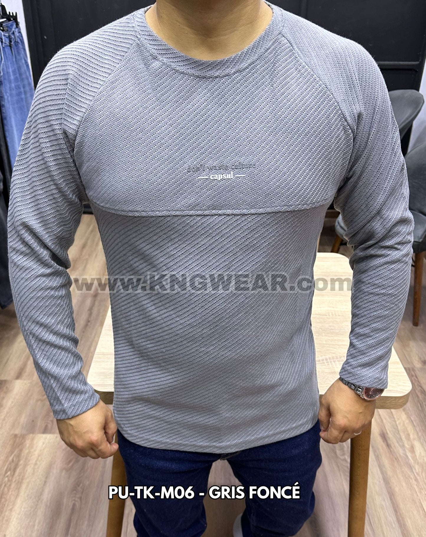 PULL CAPSUL PU-TK-M06 - GRIS FONCÉ 🇹🇷