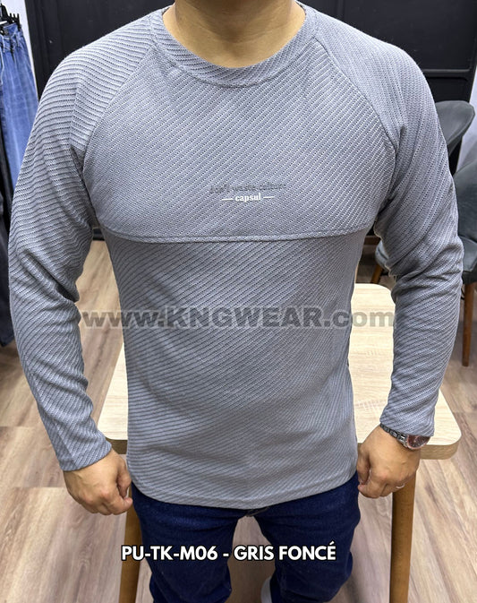 PULL CAPSUL PU-TK-M06 - GRIS FONCÉ 🇹🇷