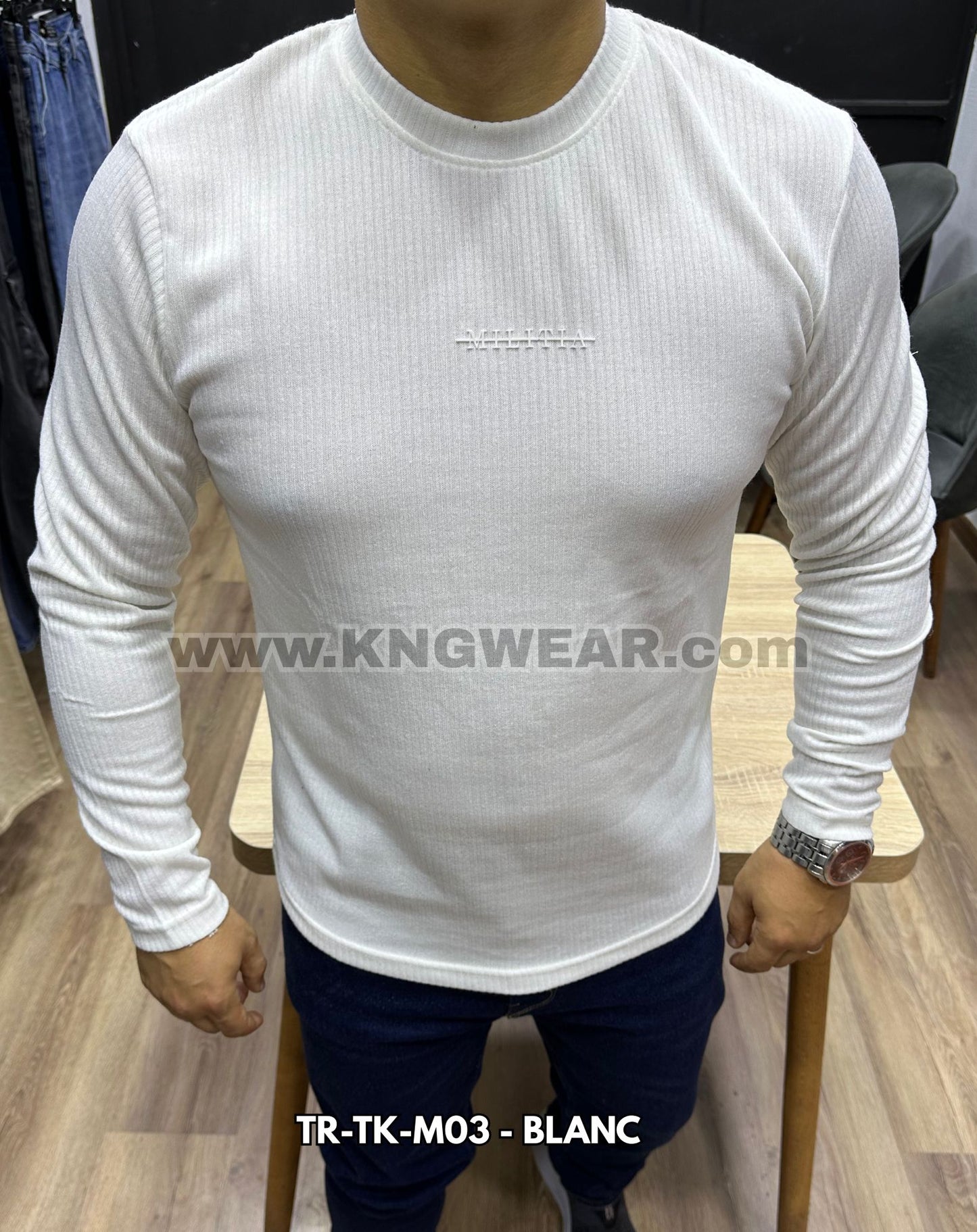 TRICOT MILITIA TR-TK-M03 - BLANC 🇹🇷