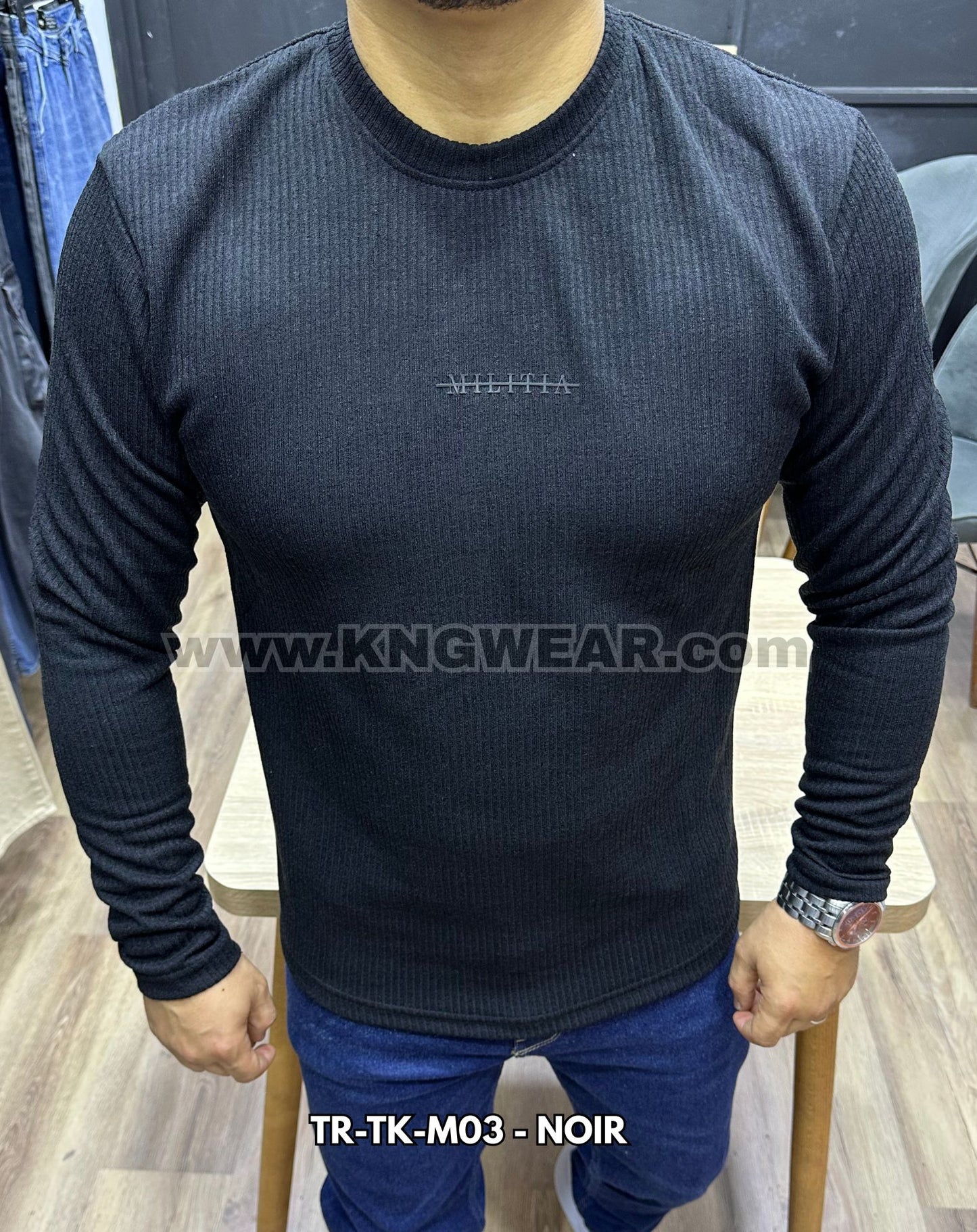TRICOT MILITIA TR-TK-M03 - NOIR 🇹🇷