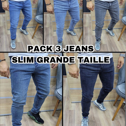 PACK 3 JEANS SLIM GRANDE TAILLE